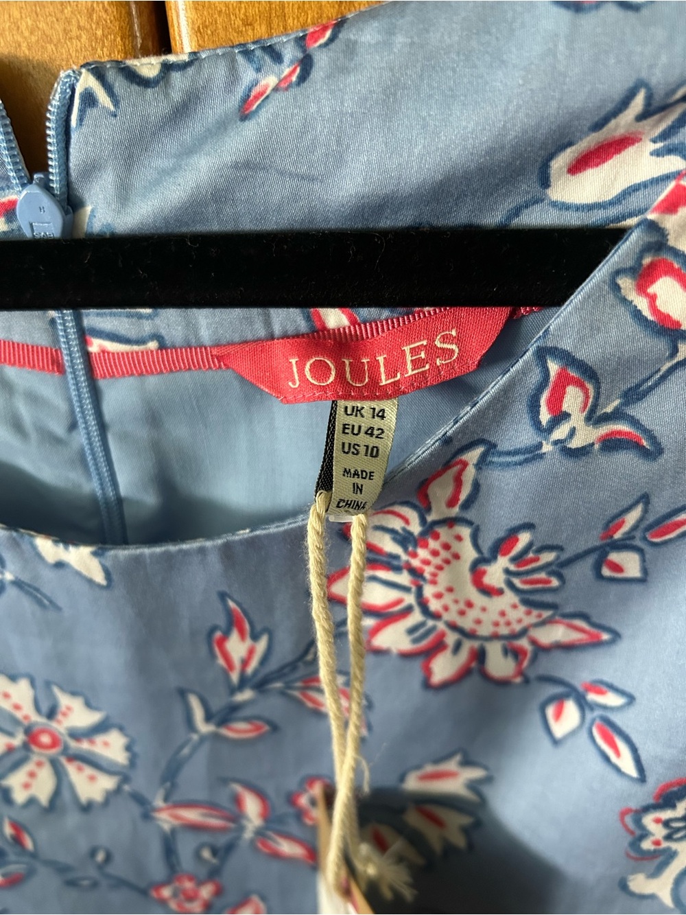 Joules Blue Floral Fit-and-Flare Dress - Picture 3 of 4